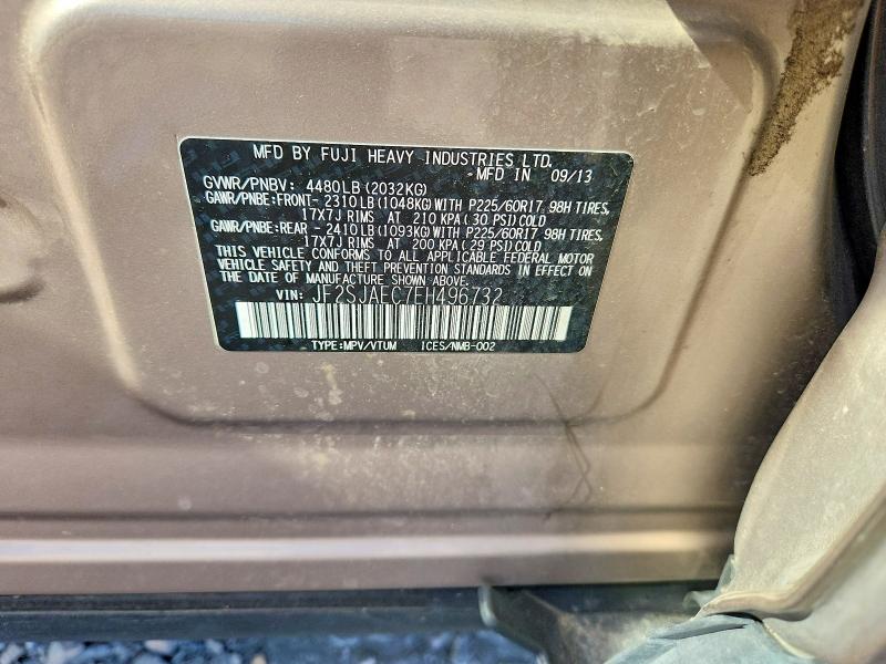 53290656 :رقم المزاد ، JF2SJAEC7EH496732 vin ، 2014 Subaru Forester مزاد بيع