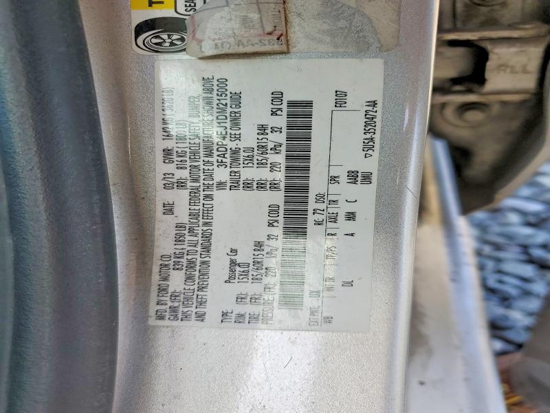51793006 :رقم المزاد ، 3FADP4EJ1DM215000 vin ، 2013 Ford Fiesta مزاد بيع