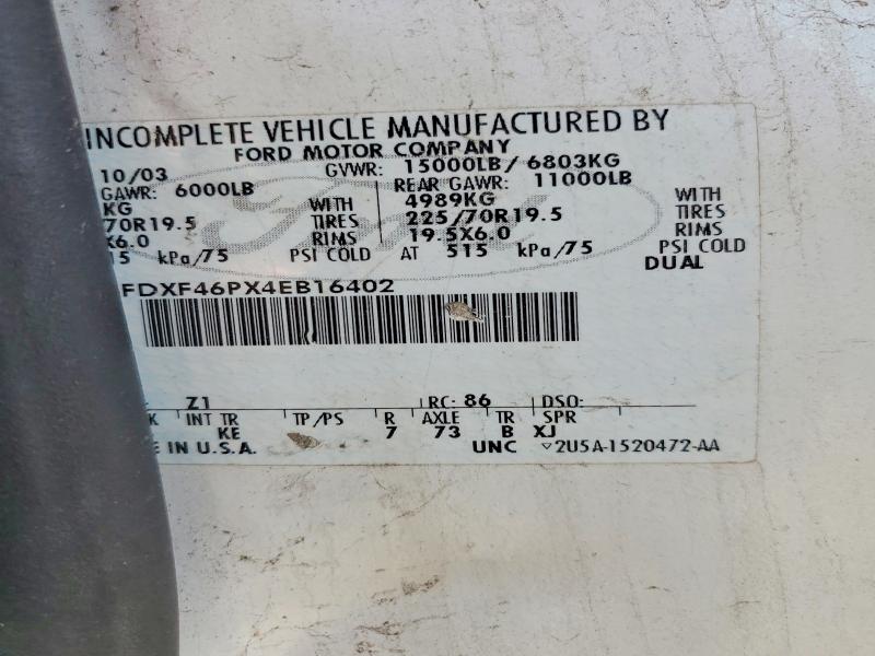 Aukcja sprzedaży 2004 Ford F450, vin: 1FDXF46PX4EB16402, numer aukcji: 52389896