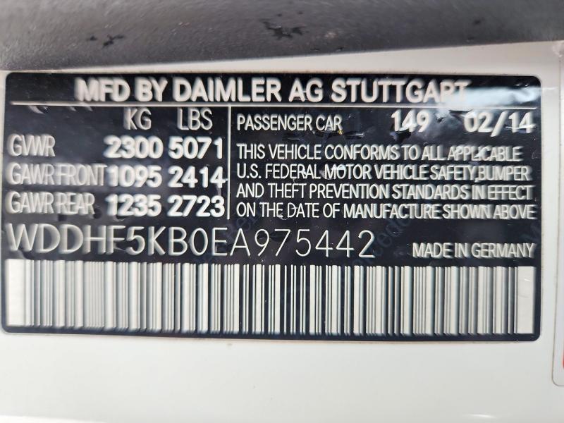 Продаж на аукціоні авто 2014 Mercedes-benz E, vin: WDDHF5KB0EA975442, номер лоту: 52721446