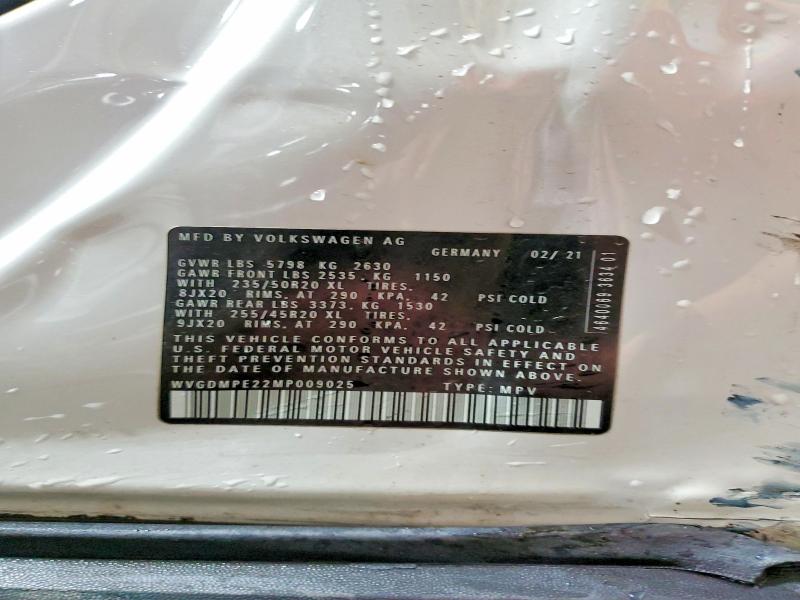 Продаж на аукціоні авто 2021 Volkswagen Id.4, vin: WVGDMPE22MP009025, номер лоту: 54447216