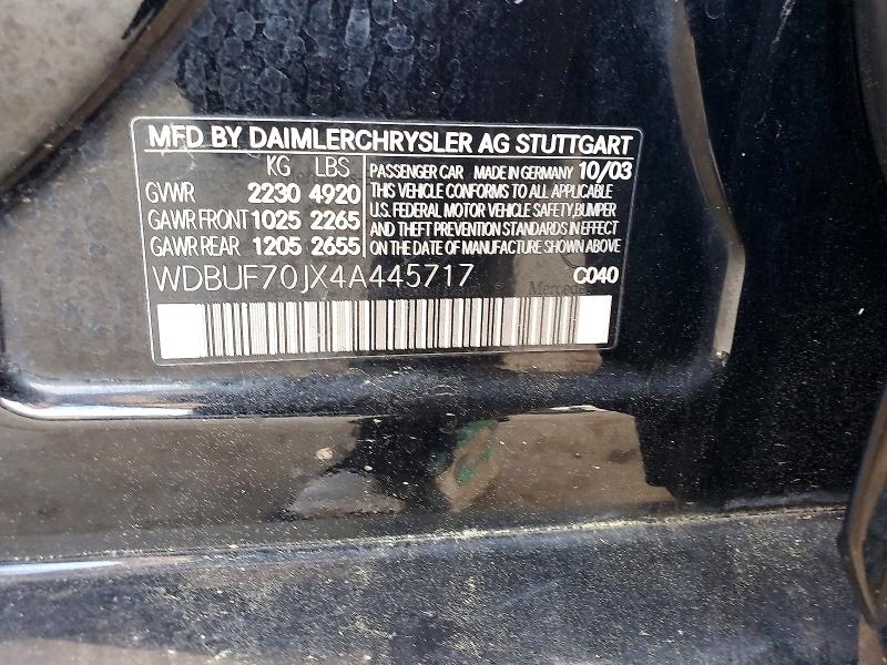 Продаж на аукціоні авто 2004 Mercedes-benz E, vin: WDBUF70JX4A445717, номер лоту: 52833376