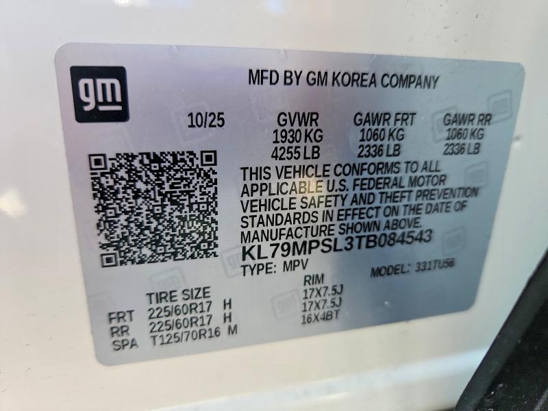 Продажа на аукционе авто 2026 Chevrolet Trailblazer, vin: KL79MPSL3TB084543, номер лота: 53884516