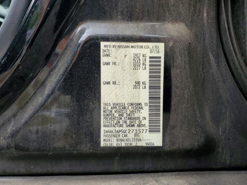Aukcja sprzedaży 2016 Nissan Altima, vin: 1N4AL3AP5GC271577, numer aukcji: 54875006