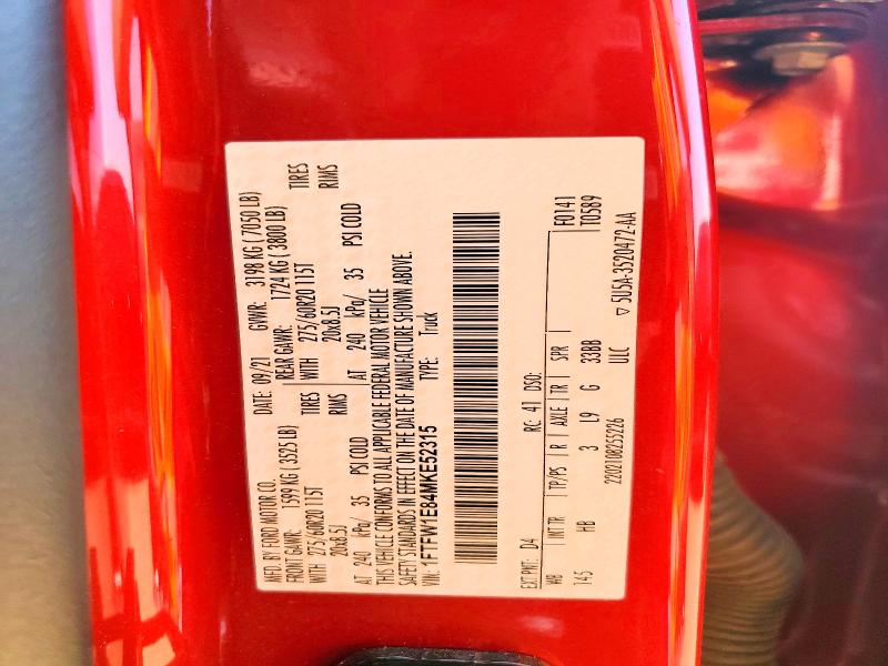 Продаж на аукціоні авто 2021 Ford F150, vin: 1FTFW1E84MKE52315, номер лоту: 55022916