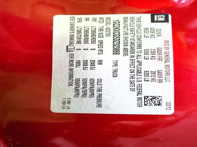 53693236 :رقم المزاد ، 1GC2KXCG5DZ323868 vin ، 2013 Chevrolet Silverado مزاد بيع
