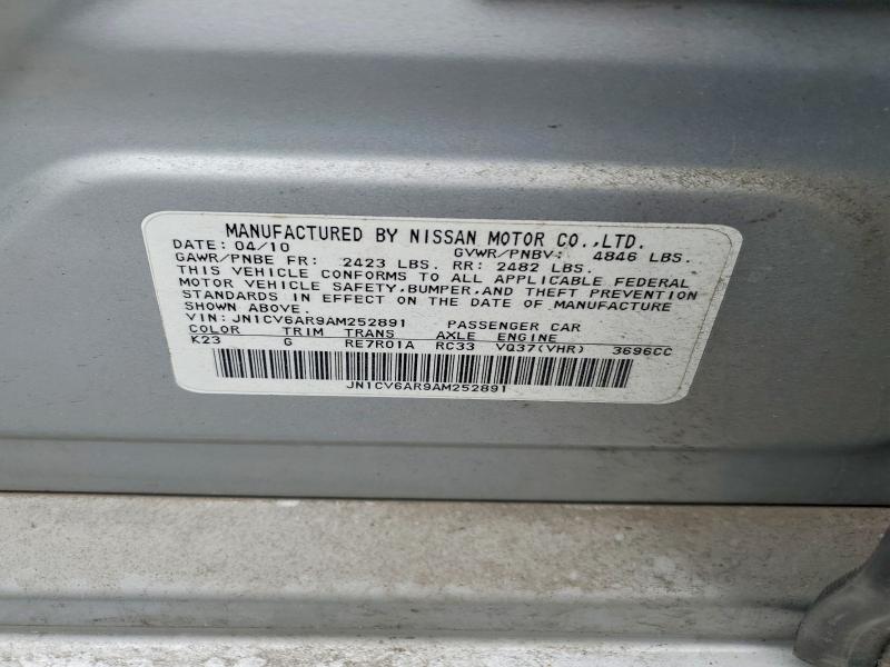 Продажа на аукционе авто 2010 Infiniti G37 Sedan, vin: JN1CV6AR9AM252891, номер лота: 53256276