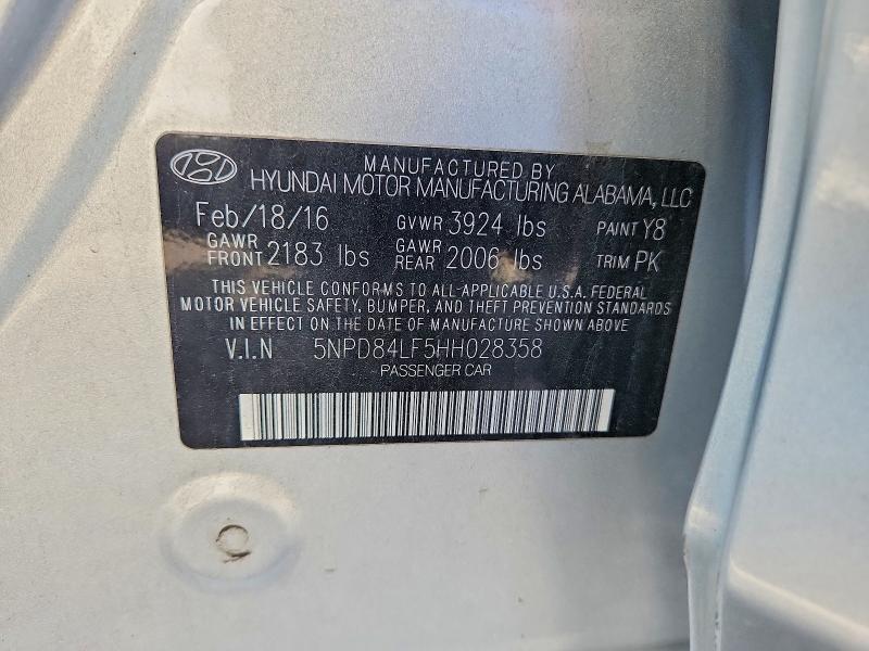 2017 Hyundai Elantra მანქანა იყიდება აუქციონზე, vin: 5NPD84LF5HH028358, აუქციონის ნომერი: 55344086