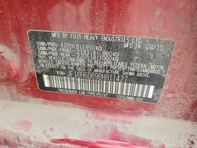 54485816 :رقم المزاد ، JF1GH6D69BH811427 vin ، 2011 Subaru Impreza مزاد بيع