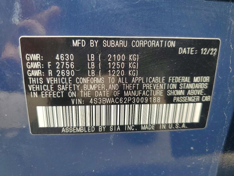 Aukcja sprzedaży 2023 Subaru Legacy, vin: 4S3BWAC62P3009188, numer aukcji: 53770286