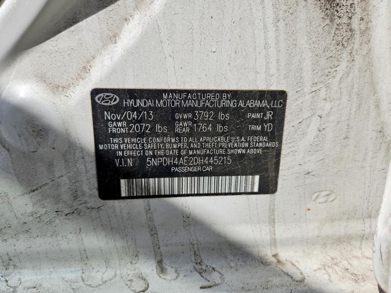 53790196 :رقم المزاد ، 5NPDH4AE2DH445215 vin ، 2013 Hyundai Elantra مزاد بيع