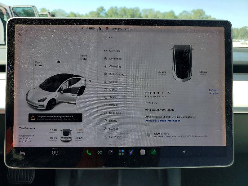 2021 Tesla Model 3 მანქანა იყიდება აუქციონზე, vin: 5YJ3E1EA0MF989821, აუქციონის ნომერი: 53580876