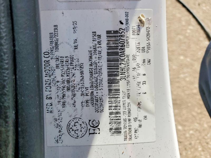53524706 :رقم المزاد ، 3LNHL2JC0AR607852 vin ، 2010 Lincoln Mkz مزاد بيع