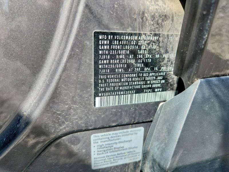 Aukcja sprzedaży 2011 Volkswagen Tiguan, vin: WVGBV7AX9BW530932, numer aukcji: 52003866