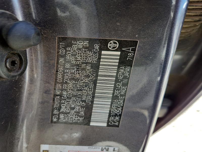 Продаж на аукціоні авто 2011 Toyota Corolla, vin: JTDBU4EE6B9139217, номер лоту: 54968866