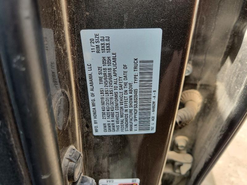 Продажа на аукционе авто 2020 Honda Ridgeline, vin: 5FPYK3F53LB028485, номер лота: 53959896