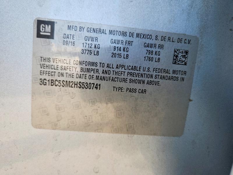 Продажа на аукционе авто 2017 Chevrolet Cruze, vin: 3G1BC5SM2HS530741, номер лота: 53984426