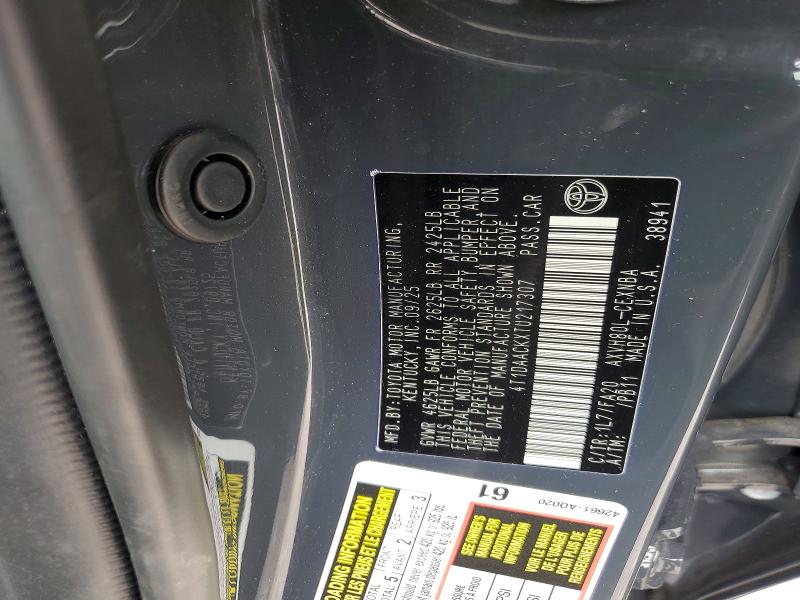 Продажа на аукционе авто 2026 Toyota Camry, vin: 4T1DAACKXTU217307, номер лота: 53312366