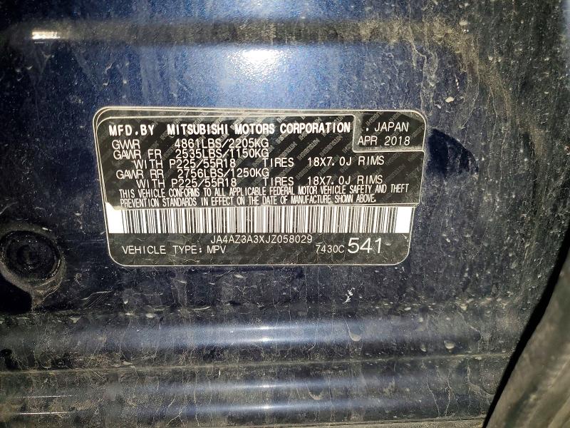 Продажа на аукционе авто 2018 Mitsubishi Outlander, vin: JA4AZ3A3XJZ058029, номер лота: 51309336