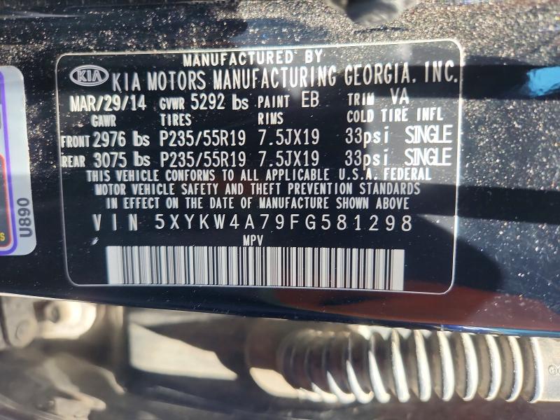Продаж на аукціоні авто 2015 Kia Sorento, vin: 5XYKW4A79FG581298, номер лоту: 54698086