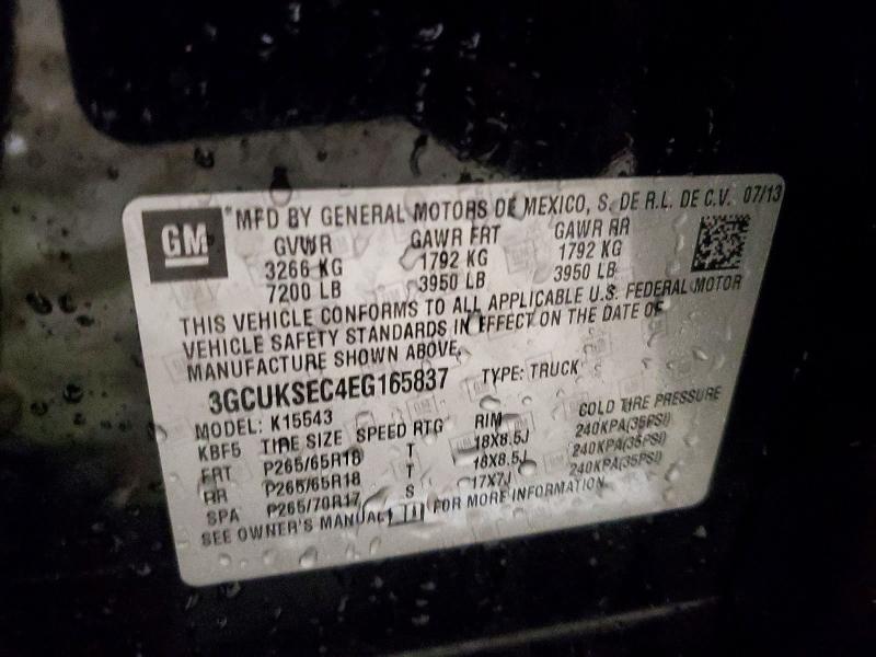 Aukcja sprzedaży 2014 Chevrolet Silverado, vin: 3GCUKSEC4EG165837, numer aukcji: 55310726