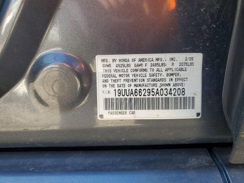 53739536 :رقم المزاد ، 19UUA66295A034208 vin ، 2005 Acura Tl مزاد بيع