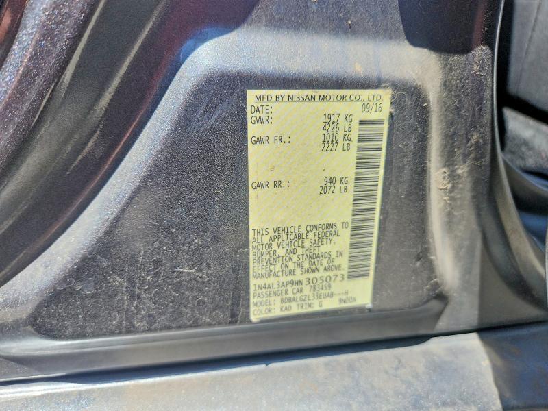 2017 Nissan Altima მანქანა იყიდება აუქციონზე, vin: 1N4AL3AP9HN305073, აუქციონის ნომერი: 53851666