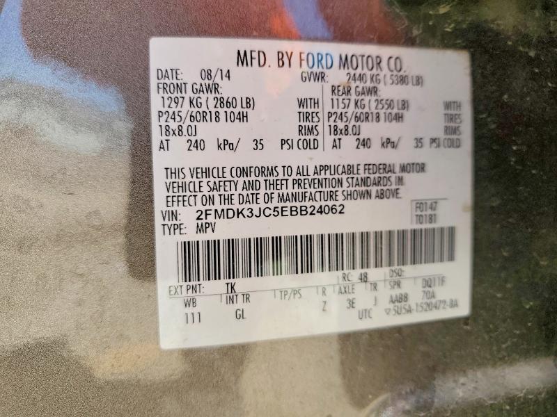 Продаж на аукціоні авто 2014 Ford Edge, vin: 2FMDK3JC5EBB24062, номер лоту: 53171056