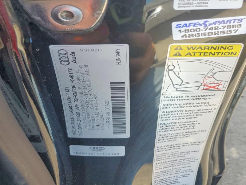 Aukcja sprzedaży 2008 Audi Tt, vin: TRUMF38J481001601, numer aukcji: 52564976