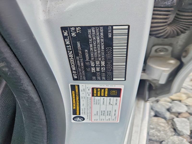 52845966 :رقم المزاد ، 55SWF4JB8HU188603 vin ، 2017 Mercedes-benz C مزاد بيع