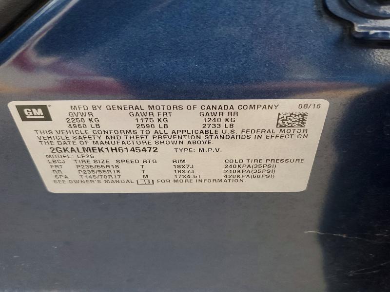 Продаж на аукціоні авто 2017 Gmc Terrain, vin: 2GKALMEK1H6145472, номер лоту: 52299826