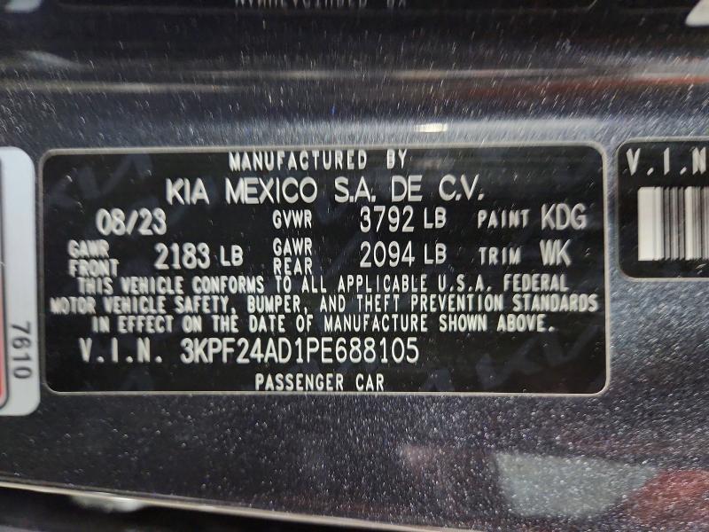 Продажа на аукционе авто 2023 Kia Forte, vin: 3KPF24AD1PE688105, номер лота: 52171896