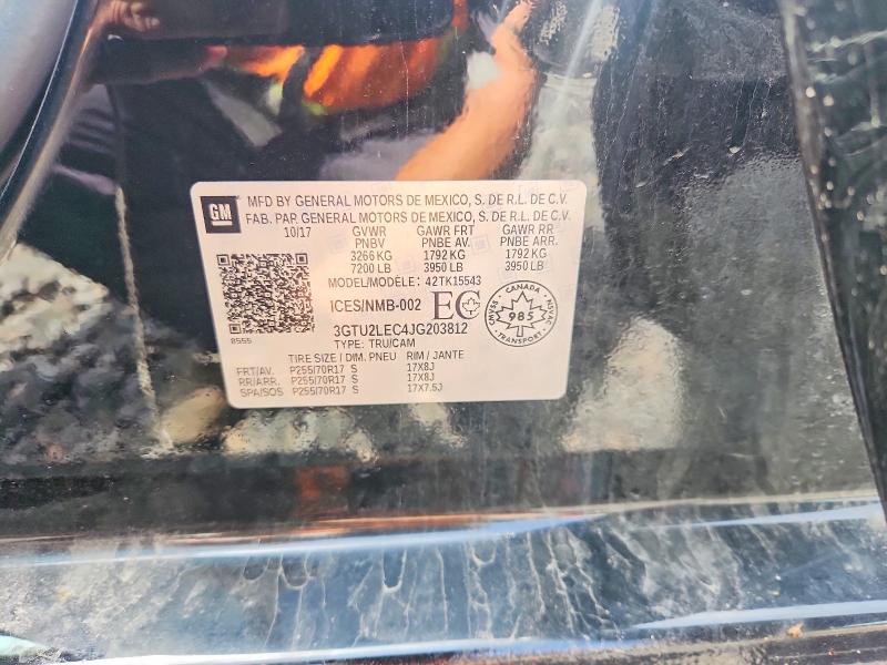 Aukcja sprzedaży 2018 Gmc Sierra, vin: 3GTU2LEC4JG203812, numer aukcji: 52754436