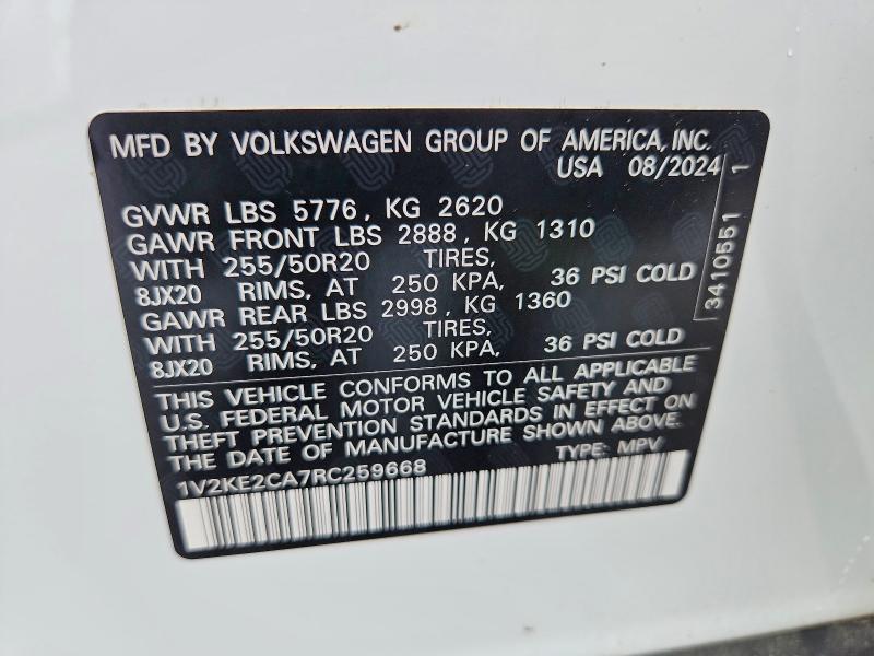 Продаж на аукціоні авто 2024 Volkswagen Atlas Cross Sport, vin: 1V2KE2CA7RC259668, номер лоту: 53549766