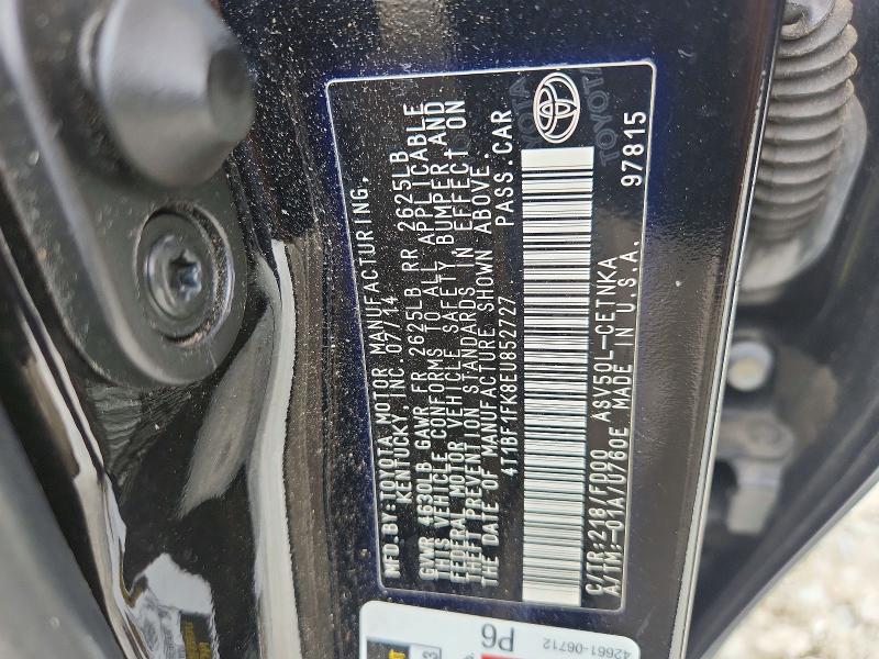 Aukcja sprzedaży 2014 Toyota Camry, vin: 4T1BF1FK8EU852727, numer aukcji: 54785806