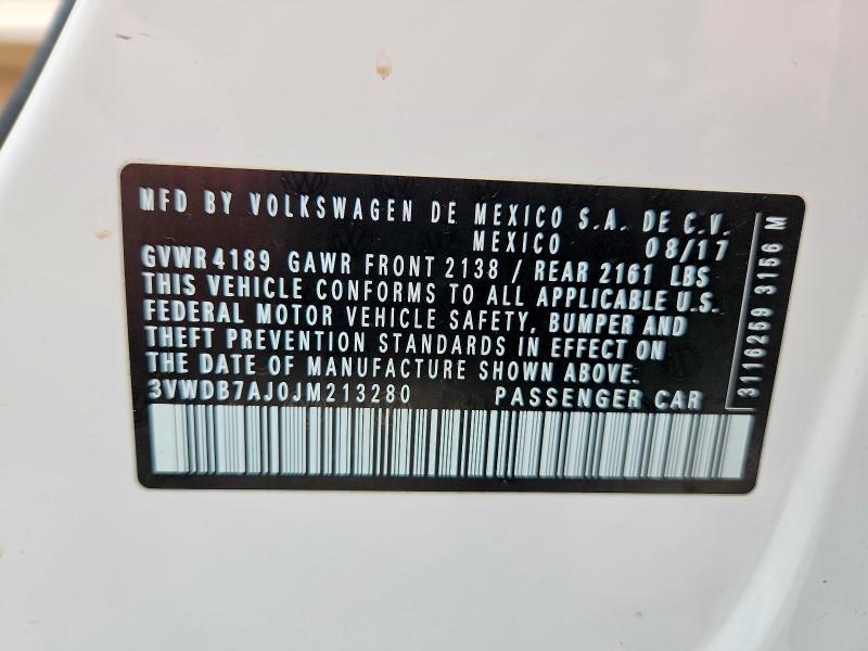 Продаж на аукціоні авто 2018 Volkswagen Jetta, vin: 3VWDB7AJ0JM213280, номер лоту: 54469406
