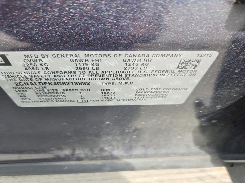 Продаж на аукціоні авто 2016 Chevrolet Equinox, vin: 2GNALDEK4G6213832, номер лоту: 52555976