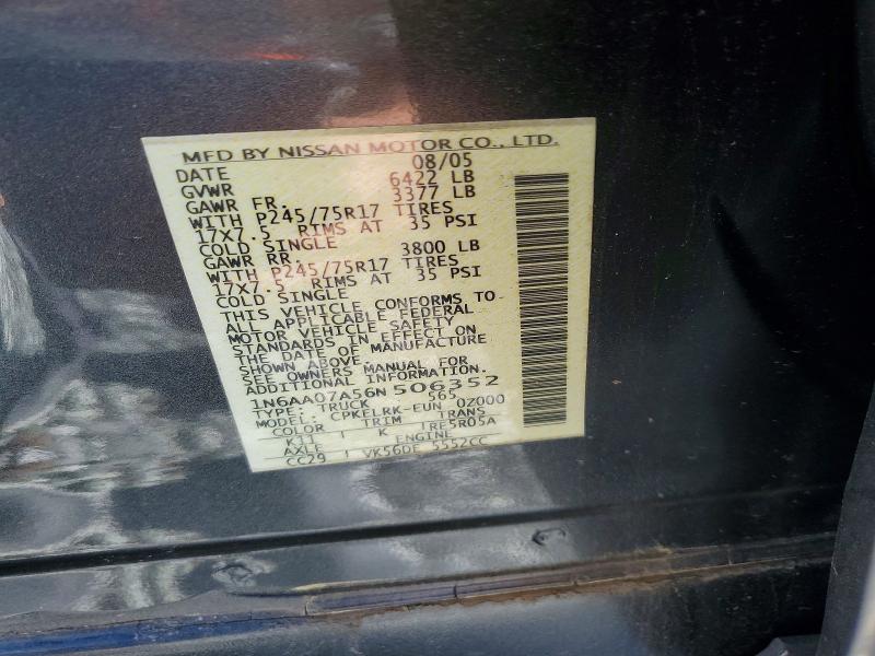 Продажа на аукционе авто 2006 Nissan Titan, vin: 1N6AA07A56N506352, номер лота: 53572126