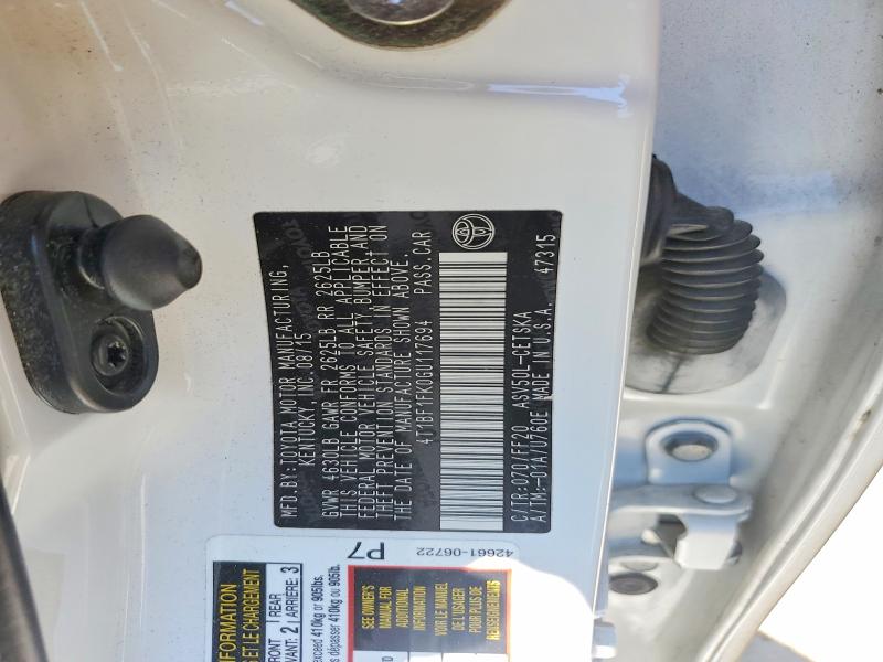Aukcja sprzedaży 2016 Toyota Camry, vin: 4T1BF1FK0GU117694, numer aukcji: 54359906