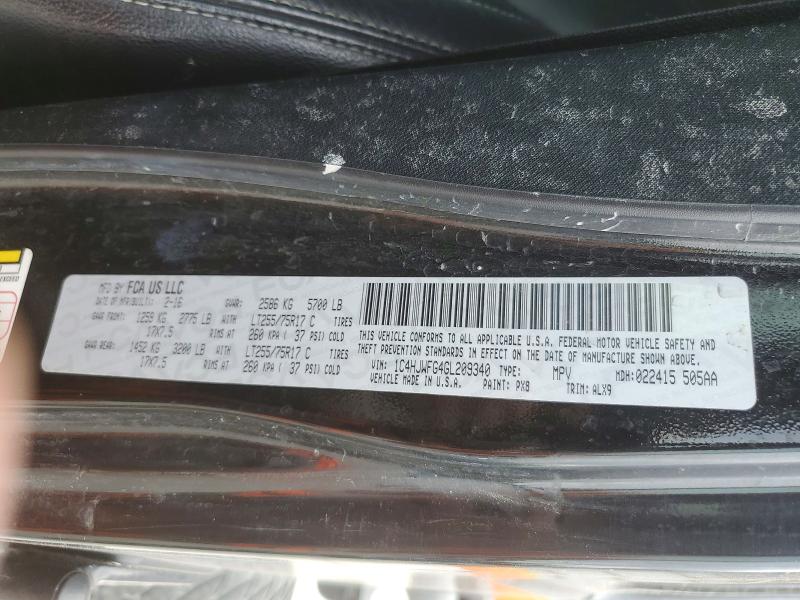 51098416 :رقم المزاد ، 1C4HJWFG4GL209340 vin ، 2016 Jeep Wrangler Unlimited مزاد بيع