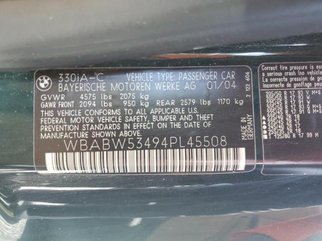 Продажа на аукционе авто 2004 Bmw 330, vin: WBABW53494PL45508, номер лота: 53946866