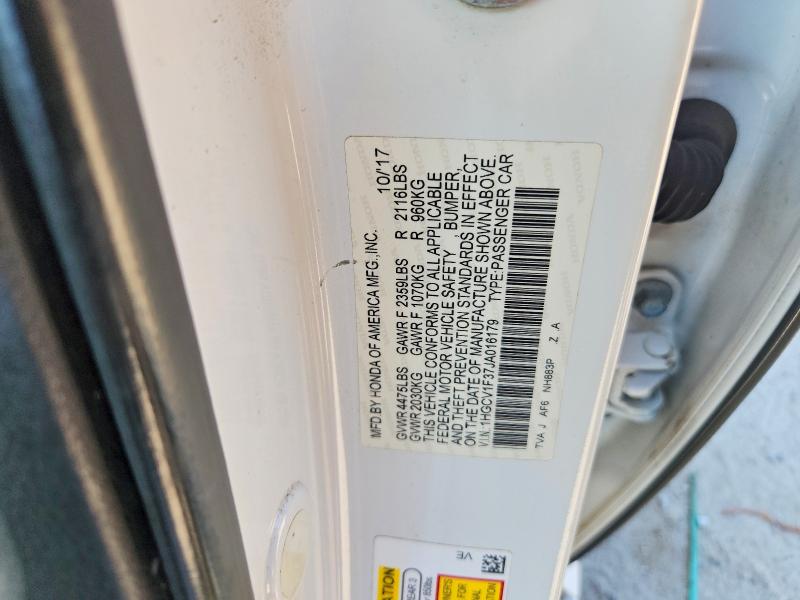 Продаж на аукціоні авто 2018 Honda Accord, vin: 1HGCV1F37JA016179, номер лоту: 54209666