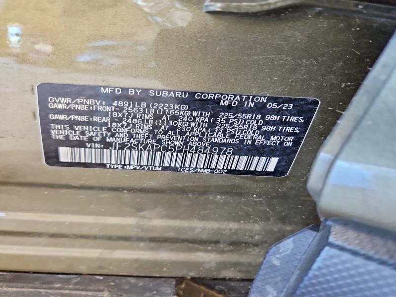 Продаж на аукціоні авто 2023 Subaru Forester, vin: JF2SKAPC5PH484978, номер лоту: 54639266