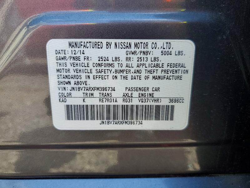 Продаж на аукціоні авто 2015 Infiniti Q50, vin: JN1BV7ARXFM396734, номер лоту: 52164436