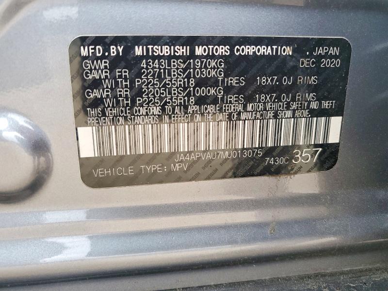 Продаж на аукціоні авто 2021 Mitsubishi Outlander Sport, vin: JA4APVAU7MU013075, номер лоту: 53236866