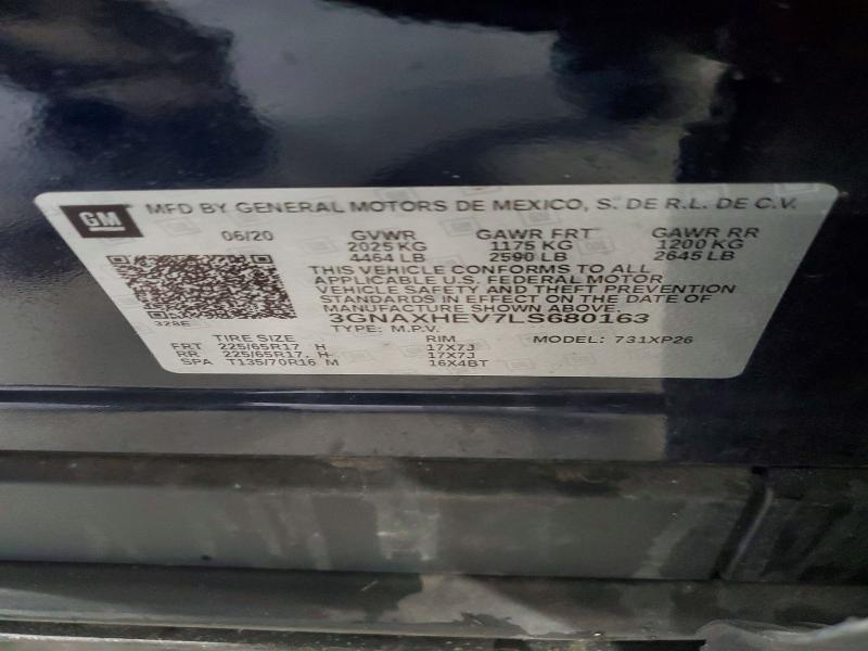 Продажа на аукционе авто 2020 Chevrolet Equinox, vin: 3GNAXHEV7LS680163, номер лота: 53615376