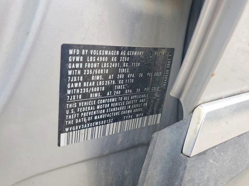 Продаж на аукціоні авто 2014 Volkswagen Tiguan, vin: WVGBV3AX0EW580132, номер лоту: 54834416