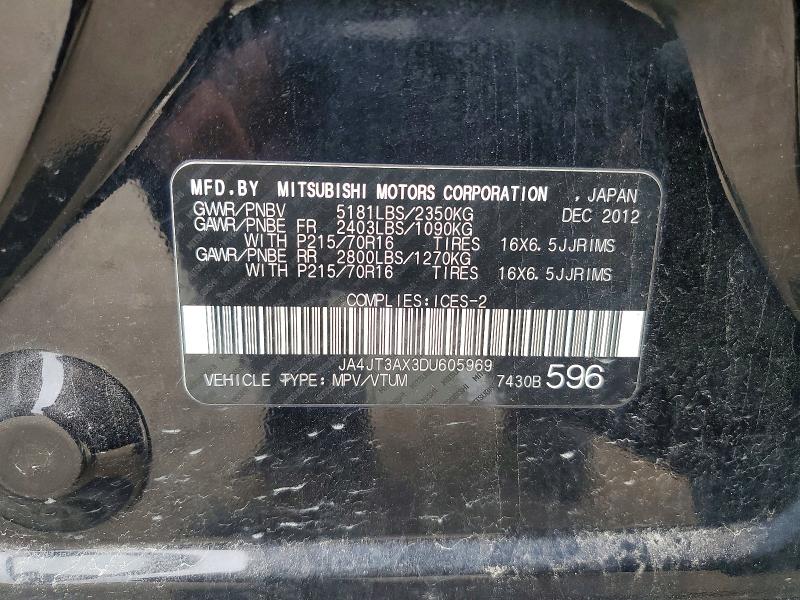 Продаж на аукціоні авто 2013 Mitsubishi Outlander, vin: JA4JT3AX3DU605969, номер лоту: 52883136