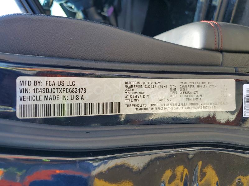 54893656 :رقم المزاد ، 1C4SDJCTXPC683178 vin ، 2023 Dodge Durango مزاد بيع