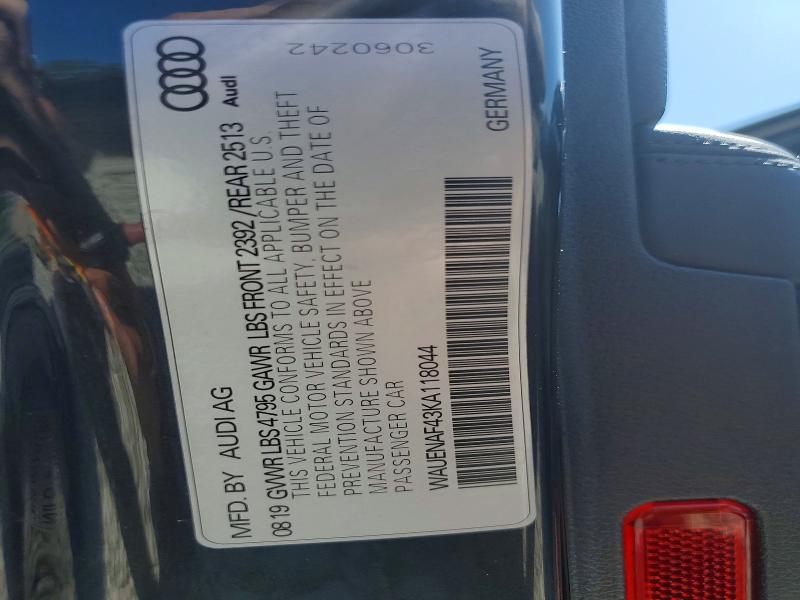 Aukcja sprzedaży 2019 Audi A4, vin: WAUENAF43KA118044, numer aukcji: 54595026